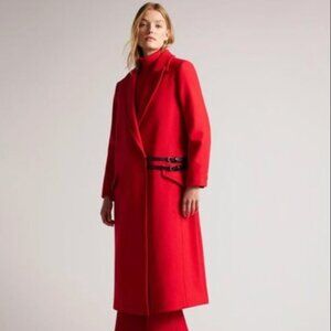Ted baker red frejia wool/cashmere coat
